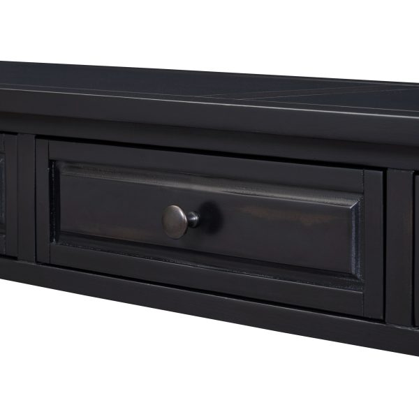 63" Long Console Table with Drawers & Open Shelf, Modern Entryway Table for Hallway & Living Room