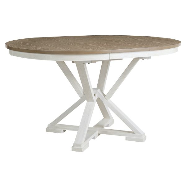 2-158.jpg 5-Piece Retro Functional Dining Set, Extendable Round Table & 4 Upholstered Chairs for Dining Room & Living Room