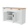 Multi-Functional Storage Sideboard with Extendable Dining Table, Adjustable Shelves & 3-Tier Pull-Out Rack, Versatile Kitchen Island Storage for Kitchen, Dining Room and Living Room