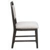 2-178.jpg Vintage Extendable Dining Set for 4-6 with 4 Upholstered Chairs & 1 Bench, Rustic Wire-Brushed Kitchen Table Set Featuring Curved Design for Dining Room & Kitchen