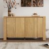 2-179.jpg Retro 4-Door Wooden Buffet Cabinet with Distressed Finish & Adjustable Shelves, Storage Sideboard for Dining Room, Kitchen & Living Room