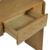 2-182.jpg Natural Wood Grain Console Table with Fluted Detail, Oval Top & 2 Drawers, Versatile Entryway Table for Hallway & Living Room