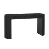 2-19.jpg 58.3" Entryway Console Table with Large Tabletop & Double Drawers, Featuring Arched Sturdy Legs with Stripe Detailing, Pine Veneer Sofa Table with Adjustable Feet for Living Room, Hallway, Foyer & Kitchen
