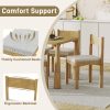 Retro 6-Seater Wood Dining Set, Upholstered Chairs Included C Perfect for Kitchen & Dining Room