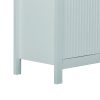 Wave Design Sideboard with 3 Adjustable Shelves, 3 Drawers and Soft-Close Doors. This storage console table features metal handles, is ideal for study, hallway and living room use, and comes in 3 colors.