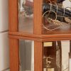 2-208.jpg Lighted Corner Curio Cabinet, Glass Display Case with Included Light for Living Room C Perfect for Antique Collections, Wine & Bar Glass Storage