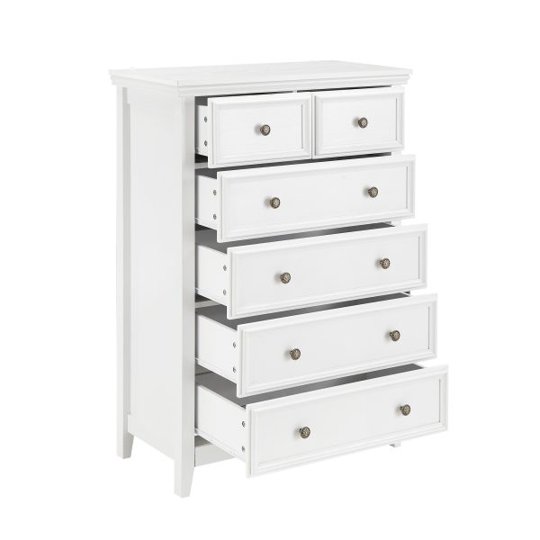 Modern 6-Drawer Dresser Cabinet C Farmhouse Style, Ideal for Living Room Clothes Storage & Closet Organization