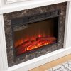 White Electric Fireplace with Mantel Surround, 23" Fireplace Insert, Adjustable Flame & Remote Control