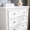 Modern 5-Drawer Dresser & Chest of Drawers, Farmhouse-Style Closet Organizer & Clothes Storage Cabinet for Living Room