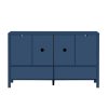 2-23.jpg 55.1'' Storage Sideboard with 4 Doors, Multifunctional Buffet with Open Shelf & 2-Tier Adjustable Shelves, Modern Cabinet with Dual Hooks for Living Room, Hallway, Dining Area & Office