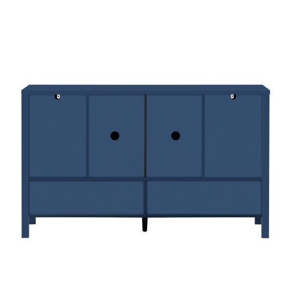 2-23.jpg 55.1'' Storage Sideboard with 4 Doors, Multifunctional Buffet with Open Shelf & 2-Tier Adjustable Shelves, Modern Cabinet with Dual Hooks for Living Room, Hallway, Dining Area & Office