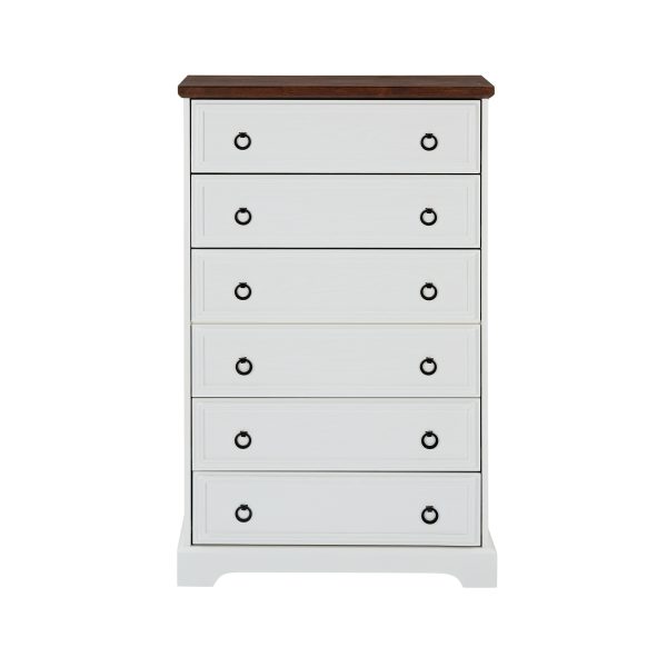 Modern 6-Drawer Tall Dresser, Bedroom Dresser & Closet Clothes Storage Organizer, Easy-Pull Handles with Textured Borders, Suitable for Living Room & Hallway