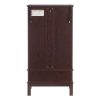 Lighted Glass Curio Cabinet with Adjustable Glass Shelves, 2 Doors & 1 Drawer, Multifunctional Display/Wine Storage Cabinet, Sideboard with Included Bulb