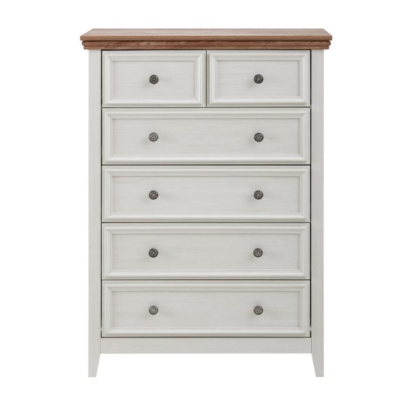 Modern 6-Drawer Dresser Cabinet, Farmhouse Style Chest of Drawers C Multi-Functional Closet Organizer for Living Room, Perfect for Clothes Storage & Home Organization