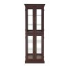 Lighted Glass Curio Display Cabinet with Wooden Frame, Multifunctional Glass Storage & Wine Cabinet, Ideal for Toy Display in Living Room, Kitchen and Pantry (Light Bulb Included)
