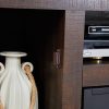 2-Door Farmhouse Cabinet & TV Media Stand, Barn-Inspired Home Entertainment Console with 18" Fireplace Insert, Rustic Farmhouse TV Stand