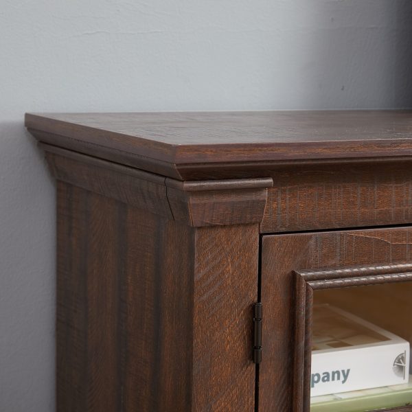 2-Door Modern Farmhouse Cabinet & TV Media Stand, Large Barn-Inspired Home Entertainment Console with Rustic Barn Design