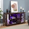 LED Antique Curio Display Cabinet with 4 Glass Doors & Adjustable Shelves, Vintage Showcase for Collectibles, Ideal for Home and Office Use