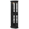 2-248.jpg Lighted Corner Curio Cabinet with Tempered Glass Doors & Adjustable Shelving, Includes Bead Bulb, Perfect Home Bar Cabinet & Decorative Display Case