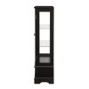 Lighted Glass Curio Cabinet with Adjustable Shelves, Elegant 2-Door Display Cabinet Featuring a Built-in Drawer, Bulb Included