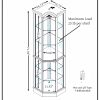 Lighted Glass Corner Curio Cabinet with Adjustable Glass Shelves, Carved Decorative Display & Wine Cabinet Featuring Built-in Light Bar