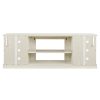2-259.jpg Large TV Media Entertainment Stand with Faux Stacked Stone Surround, Media Console Table and Spacious Storage Cabinet