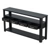 61.5'' Large Entryway Console Table with 4 Drawers & 3-Tier Open Shelves, Painted Design with Metal Handles, Versatile Sofa Table for Living Room, Bedroom, Foyer & Kitchen