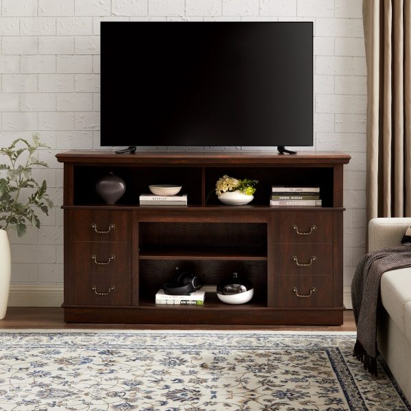 Retro Mid-Century Modern TV Stand with Storage Shelf, Entertainment Center Fits TVs up to 65 Inches, Media TV Console Table for Living Room