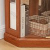 Corner Lighted Glass Curio Cabinet, Multi-Purpose Corner Display Case for Living Room, Ideal for Antique Collections, Wine & Bar Glass Storage (Included Light)