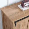 2-268.jpg 5-Drawer Dresser with Sliding Barn Door, Farmhouse Modern Tall Chest of Drawers, Multi-Purpose Storage Organizer for Bedroom, Hallway, Living Room & Kids Room