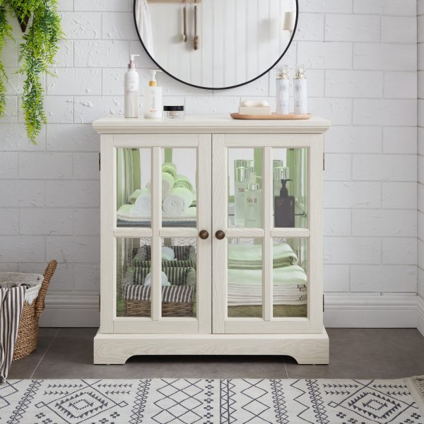 2-269.jpg LED Lighted Curio Display Cabinet with Lattice Doors, Adjustable Shelves & Retro Design, Multi-Functional Quality Showcase for Antiques, Elegant Bookcase & Storage Cabinet for Home Decoration and Organization