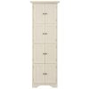 4-Tier 72" Tall Corner Kitchen Pantry Cabinet with 8 Doors, Freestanding Corner Storage Cabinet with Shelves, Farmhouse Style Bookshelf for Bathroom, Living Room and Home Organization