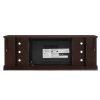 Large TV Media Console with Faux Stacked Stone Surround, TV Storage Rack with Spacious Storage Cabinet & 23" Fireplace Insert, Modern TV Stand for Living Room