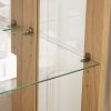 2-278.jpg 2-Door Curio Display Cabinet with Tempered Glass Doors, Mirrored Back Panel, Adjustable Shelves & Built-in Light, Light Bulb Included for Home & Office