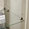 Lighted Curio Cabinet with Adjustable Glass Shelves, 2 Doors & 1 Drawer, Glass Wine Cabinet & Sideboard with Bulb Included