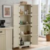 2-280.jpg 72.4" Tall Freestanding Storage Cabinet with 8 Doors & 4 Shelves, Multi-Purpose Bookshelf for Living Room, Kitchen, Dining Room & Office