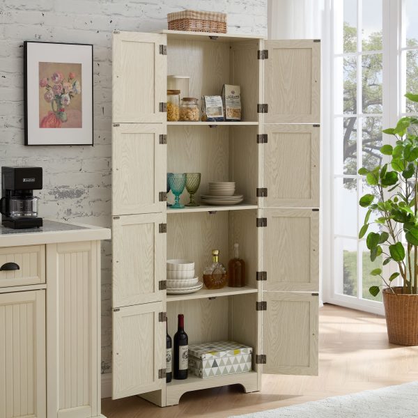 2-280.jpg 72.4" Tall Freestanding Storage Cabinet with 8 Doors & 4 Shelves, Multi-Purpose Bookshelf for Living Room, Kitchen, Dining Room & Office