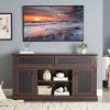 2-290.jpg Embossed Pattern TV Stand & Media Console C Features Open/Closed Storage Space and Sliding Door, Suitable for Living Room & Bedroom