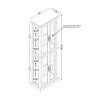 Lighted Glass Curio Display Cabinet with Wooden Frame, Glass Storage & Wine Cabinet, Toy Display Case for Living Room, Kitchen & Pantry C Bulb Included