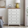 Modern 5-Drawer Dresser, Farmhouse Style Storage Cabinet for Clothes & Daily Essentials, Perfect for Living Room Organization