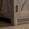 Farmhouse Barn Door TV Media Stand, Modern Entertainment Console for TVs Up to 65" with Open & Closed Storage