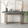 2-34.jpg 59.1'' Painted Entryway Console Table with Pine Veneer, Unique Triple Rectangle Design, Thick Solid Pine Wood Legs, Extra Long Sofa Table for Hallway, Living Room & Kitchen