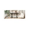 59.8'' Wooden Console Table with Oak Veneer Tabletop, Farmhouse Entryway Table with Slender Curved Rubber Wood Legs, Ideal for Living Room, Entryway, Hallway & Dining Areas
