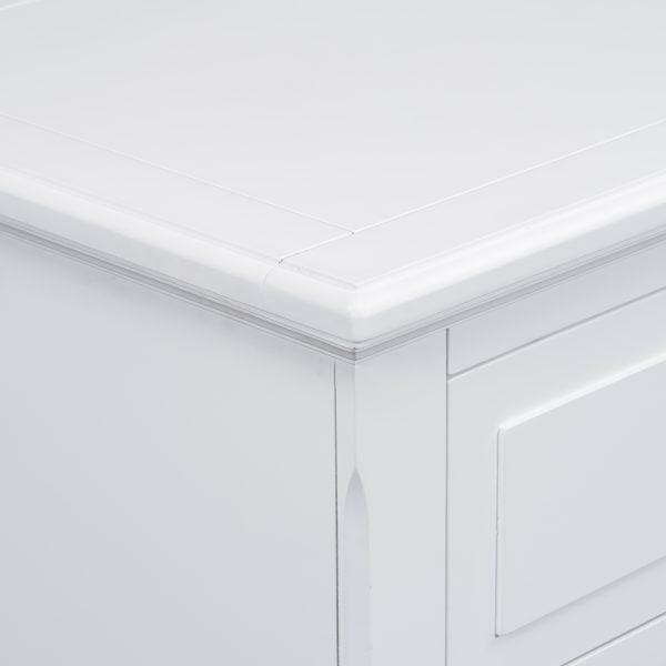 28'' Painted Nightstand with 3 Drawers & Smooth-Gliding Rails, Simple Bedside Cabinet with Metal Handles & Rubber Legs, Minimalist Side Table for Bedroom, Sofa, Couch & Office