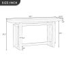 2-43.jpg 59.1'' Painted Entryway Console Table with Pine Veneer, Unique Triple-Rectangle Structure, Thick Solid Pine Legs, Extra-Long Sofa Table for Hallway, Living Room & Kitchen