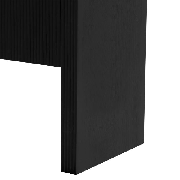 62.2-Inch Wave-Pattern Console Table with 4 Doors & Adjustable Shelf, Curved Slim Sofa Table for Behind Couch, Rustic Narrow Entryway Table for Living Room, Foyer and Hallway