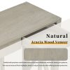 2-46.jpg 60'' Acacia Veneer Console Table with 4 Spacious Drawers, Modern Crisscross Design Entryway Table with Open Bottom Storage, Farmhouse Sofa Table for Living Room, Kitchen, Dining Room & Hallway