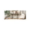 59.8'' Wooden Console Table with Oak Veneer Tabletop, Farmhouse Entryway Table with Slender Curved Rubber Wood Legs, Ideal for Living Room, Entryway, Hallway and Dining Areas