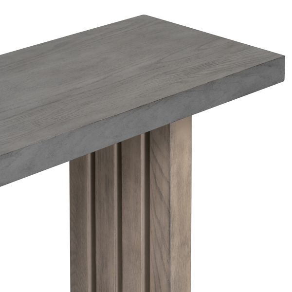 Uniquely Designed Oak Veneer Console Table with Distinctive Side Silhouettes, Perfect for Entryway, Hallway, Living Room, Foyer and Corridor
