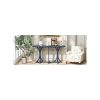 59.8'' Wooden Console Table with Oak Veneer Top, Farmhouse Entryway Table with Rubber Wood Slender Curved Legs, Suitable for Living Room, Entryway, Hallway and Dining Spaces